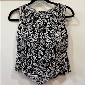 Vintage Tadashi beaded sparkle floral tank